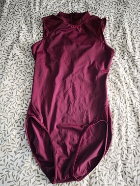 balera Sleeveless High-Neck Dance Bodysuit in Berry